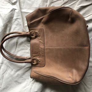 J. CREW COLLECTION TAN LEATHER TOTE BAG